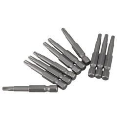 Handgereedschap 10 stks T20 magnetische schroevendraaierbit S2 Legering Steel 50 mm Lange Torx -boor 6,35 mm HEX SAMPERPROEISTIGE BEVEILIGE BATCHHAND