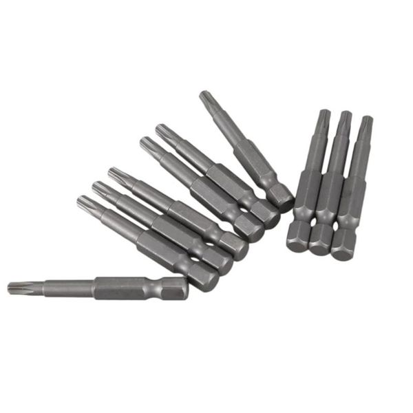 Herramientas de mano 10 Uds T20 destornillador magnético Bit S2 aleación de acero 50mm largo Torx taladro 6,35mm hexagonal a prueba de manipulaciones seguridad BatchHand