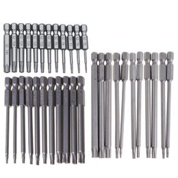 Handgereedschap 11/12pcs Sabellenbeveiligingsboor Set Torx schroevendraaier Platte kop 1/4 "Hex Bits Driver Handhand