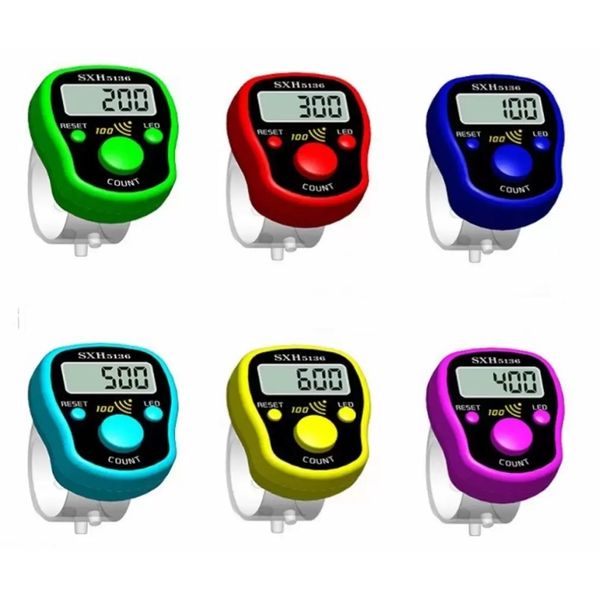 Herramientas de mano 1PC Mini Digital LCD Contador de dedos 0-99999 Herramienta de puntuación de anillo electrónico Contador de iluminación LED