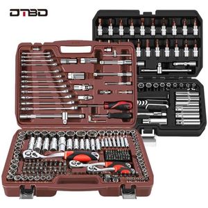 Herramientas de mano DTBD, juego de enchufes, herramienta Universal de reparación de automóviles, llave dinamométrica de trinquete, combinación de broca A de llaves, multifunción DIY1882827