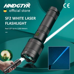 Hand Tools HNDGTYR White Laser LEP Flashlight Strong Light TypeC Rechargeable Ultra Powerful Torch Built in 21700 Battery Camping Lamp 230614