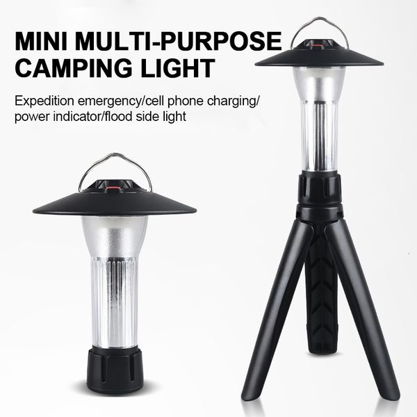 Outils à main Lampe de camping à LED avec base magnétique Mini lanterne de camping en plein air portable Lampe de secours suspendue Lampe de travail puissante 230617