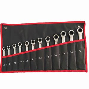 Handgereedschap Ratchet Combinatie Wrench Set Chrome Vanadium stalen sleutelset gereedschap voor reparatie Een set sleutel 230210