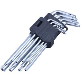 Handhulpmiddelen Set van 9x Torx Key Expert Hex Hexagonal Star Security Bits Hole T10-T50hand