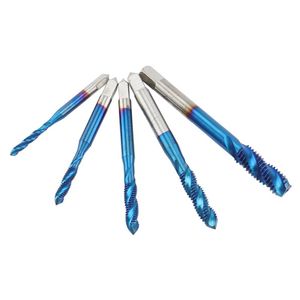 Handgereedschap DRAAD TANK SET 5PCS M3-M4-M5-M6-M8 HSS Schroefboor Nano Blauw gecoate rechter verschijning gereedschapsshand