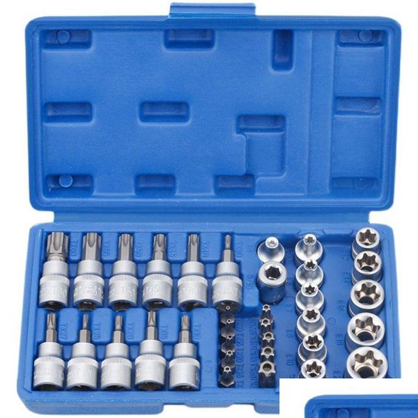 Outils à main Torx Star Socket Set Bit mâle femelle E douilles avec outil Ki moteur à couple externe réparation livraison directe moteurs automobiles DHFZN