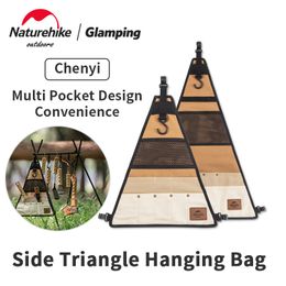 Outils à main Ultralight 156g Triangle Storage Canvas Bag Rack Side Multi Pocket Hanging Layered Camping Accessoires 230614