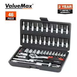 Handgereedschap ValueMax Handgereedschap Sets auto Reparatie Tool Kit Mechanische gereedschapskast voor Home Diy 14 "Socket Slechtset Ratchet schroevendraaier Bits 230210