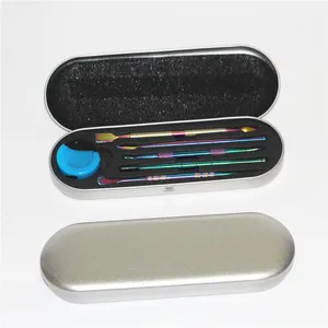 Handgereedschap Wax Dabber Tool DAB Kit Set Aluminium Box Packaging voor rookaccessoires Droge kruidenverdamper Pen Atomizer Titanium nagel