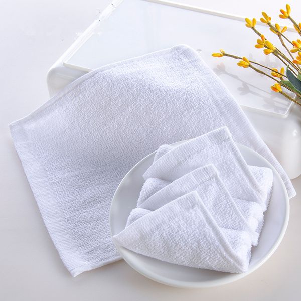 Serviette à main 12x12 pouces 100% coton blanc carré essuie-mains pour hôtel maison restaurant mariage dîner serviettes en tissu brodé Logo personnalisé