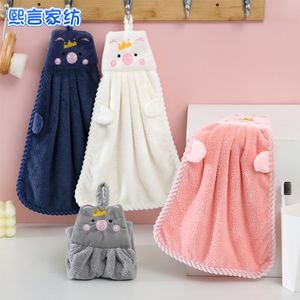 Essuie-mains corail polaire Anime serviette suspendue serviettes absorbantes enfants essuie-mains mignon serviettes cochon serviettes Cosas Para Bebe