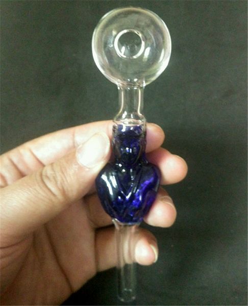 Femme à la main Tuyau de fumage Tuyau de verre coloré Tuyaux 14cm Huile Burner poignée Tuyaux courbés Mini incurvé Tuyau de fumée Fumer