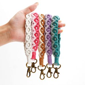 Hand geweven sleutelhanger modebloempols sleutellang Key Key sleutelhanger hanger Key Chain