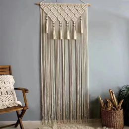 Mão-tecido macrame algodão porta cortina tapeçaria tapeçaria arte tapeçaria boho decoração bohemia casamento pano de fundo tapeçaria presente 240111