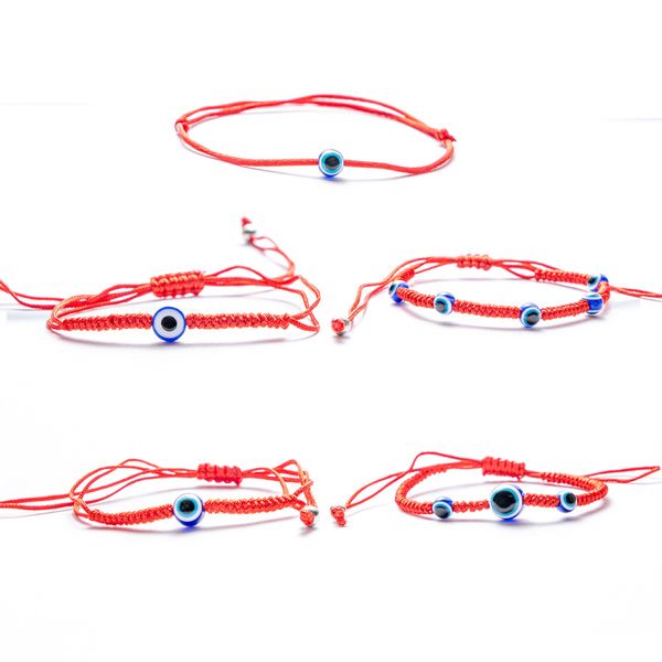 Rope rouge tissé Blue Evil Eye Charm Bracelet Childrens Adulte Turkey Devils Eye Bracelets Bijoux Cadeau