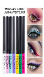 Handaiyan 12 couleurs Sexy Eyeliner imperméable noir liquide Eyeliner imperméable marron Eyeliner outil de maquillage cosmétique Maquiagem pour eye1154213