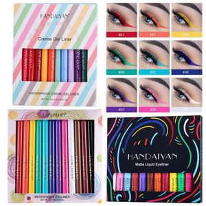 HANDAIYAN 12 ensemble de stylos Eyeliner colorés Kit de crayons liquide pour les yeux à séchage rapide maquillage longue durée sans bavures imperméable 240220