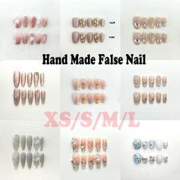 10 stks/set Handgemaakte Valse Nagel Tips Druk Op Volledige Cover Fake Nail Art voor Manicure Tips XS S M L