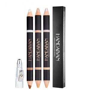 Handaiyan crayon à sourcils surligneur Eyeliner 2 en 1 maquillage mat et chatoyant facile à porter maquillage Double Liner