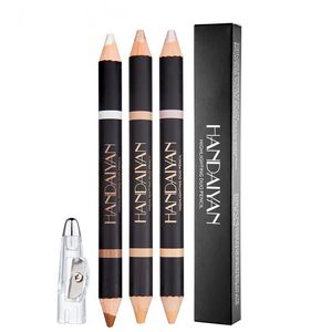 Handaiyan Eye Brow Pencil Highlighter Eyeliner 2 en 1 Maquillaje Mate y brillante Fácil de usar Maquillaje Doble delineador