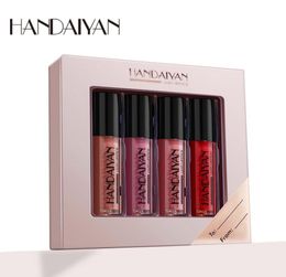 Handaiyan 4 Lip Gloss Set Moisturizer Lipglosses Box and Matte Liquid Lipstick Nonstick Cup Natura Makeup Lipgloss9152703