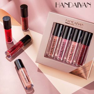 Handaiyan 4 PCS Liquid Matte Lipsticks Set Free Shipping Lip Gloss Non Stick Cup Waterdichte Koreaanse cosmetica Make -up voor vrouwen