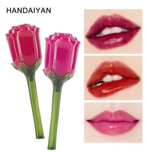 HANDAIYAN 5 Kleuren Lipgloss Moisturizer Rose Spiegel 3D Lip Glazuur Make-Up Gemakkelijk Dragen Blijvende Lipgloss Vrouwen Vloeibare Lipstick Makeup8905397