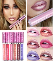 Handaiyan 6 Kleur Diamant Lipgloss Glans Lipgloss Charm Glitter Parelmoer Anti-aanbak Cup Make-Up Vloeibare Lipstick2919061