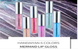 Handaiyan 6 colores Mermaid Lipgloss Lip Tint Hidratización de labios Lip Gloss Lip Batom Maquiagem Maquillaje Q1705898681