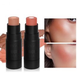 Handaiyan blush en highlighter blushes stick stevige sandwich rouge Gemakkelijk te dragen Natuurlijke langdurige crème cosmetische make-up stick