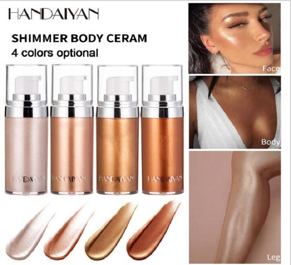 Handaiyan Body Luminizer Bronzer Surligneur Liquide Spray Shimmer Brighten Glow Rose Gold Highlight Maquillage Étanche6247498