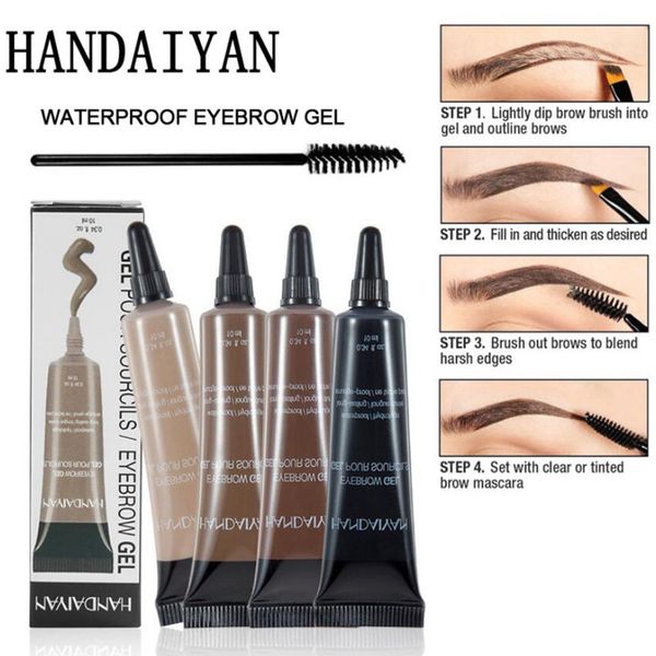 Handaiyan Gel para cejas BRUNETTE Tint Tinte para cejas Crema Caramel Black Microblading Eyebrow Tattoo Pen Pomade Brow Enhancer Brush Kit