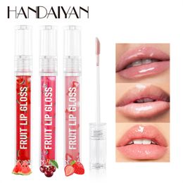 HANDAIYAN Frutas Frescas Lip Oil Lip Maquiagem Primer Hidratante Clear Lip Oil Fade Lip Linhas de Longa Duração Líquido Lipgloss Cosméticos