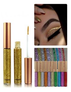 Handaiyan glitter eyeliner waterdichte multicolor gekleurde eyeliners Lang laatste glinsterende pailletten glanzende burst make -up eye liner2639554