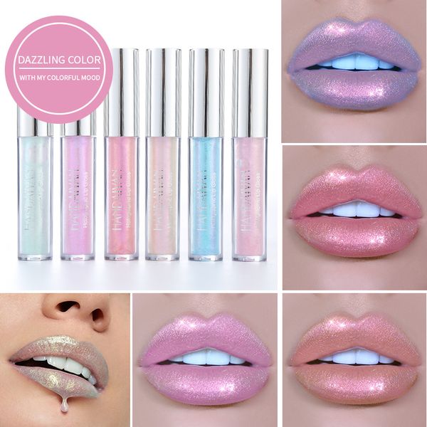 Handaiyan Iridescent Sheer Glitter Gloss Shine Lipgloss Long Last Nutritious Makeup Liquid Lip Glosss