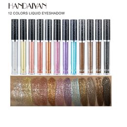 Handaiyan vloeibare oogschaduw 12 kleur single glitter diamanten parel hoge glanzende metalen afwerking make-up oogschaduw met USPS