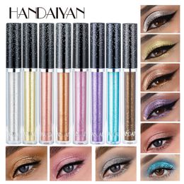 Handaiyan Flüssig-Lidschatten, 12 Farben, einzelner Glitzer, Diamant-Perle, hochglänzendes Metallic-Finish, Make-up-Lidschatten