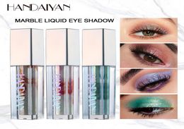 Handaiyan Tubes de fard à paupières liquide lueur diamant brillant coloré unique marbre maquillage paillettes maquillage ombre à paupières 4072687