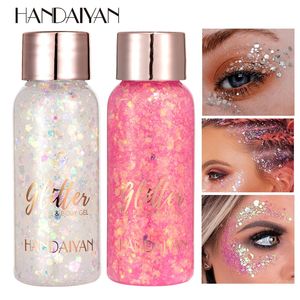 Handaiyan Liquid Glitter Gel for Eye Body Shiny Eyeshadow Sequins Rhinestones Eye Shadow Shimmer face Hair illuminator Makeup