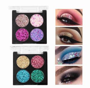 Handaiyan make -up 4 kleuren glitter oogschaduw palet waterdichte mode oogschaduw naakt make -up set 2019 cosmetica tslm12954050