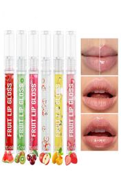 Handaiyan maquillage huile pour les lèvres lèvres de fruits brillant essence cerise kiwi 6 couleurs avec vitamine E hydratant nutritif hydratant brillant mak3691409