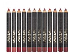 Handaiyan Matte Lip Linet Set Lipstick Crayon 12 couleurs Facile à porter des yeux et des lèvres de maquillage de ligne de lèvres faciles à porter 3543848