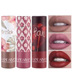 HANDAIYAN Matte Moisture Lipstick Waterproof Velvet Nude Lip Gloss for Women Cosmetics