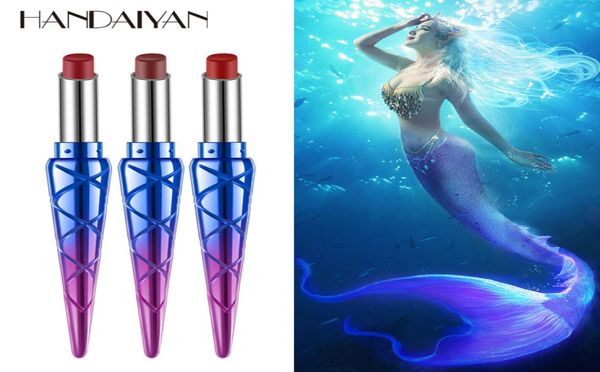 HANDAIYAN tubo de humo de lápiz labial lápiz labial de sirena vitamina E Natural lápiz labial mate preservación de Color duradero 8423478