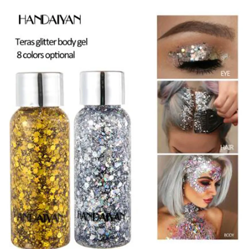 Handaiyan Shadow Teras Glitter Body Gel Cuerpo Cuerpo Sparkle Body