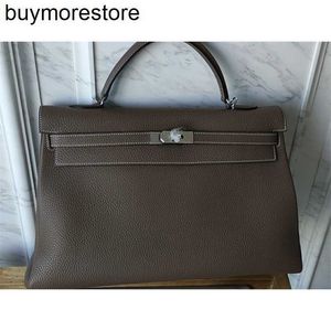 Sac à main 7a Kelily 40cm 50cm en cuir véritable fourre-tout fait à la main sac à bandoulière de luxe homme marque italie togo cuir gris noir marron couleur entièrement qualité couture de ligne de cire