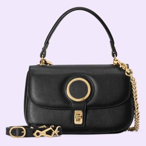 sac à main Blondie mini sac d'épaule noir avec ouverture et fermeture de la chaîne en or
