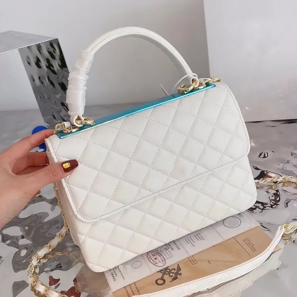 Bolso bandolera Vintage acolchado monedero cuero genuino asa superior cadena oro metálico diseñador mujer caro moda bolso para el trabajo