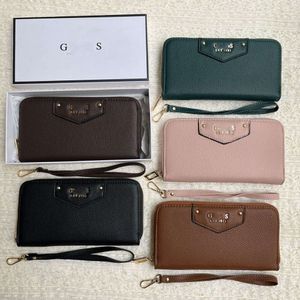 Handbag Designer 50% sur la marque chaude Bourse pour femmes Long Portefeuille Nouveau motif de couleur solide sac à main Zero Carte de document Gusing Parental